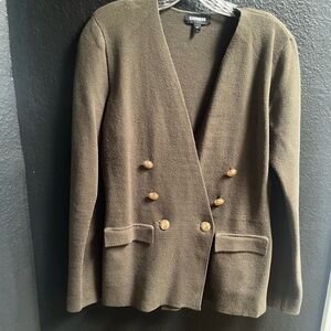 Express Khaki Double-Breasted Women's Blazer